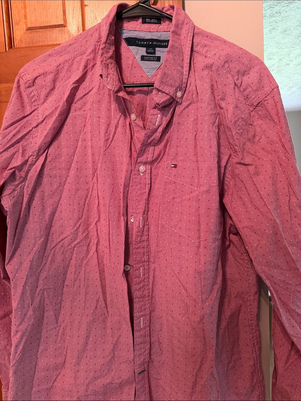 Tommy Hilfiger Men's Pink Dotted Button-Down Shirt